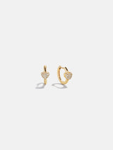 BaubleBar 18K Gold Heart Earrings - Heart - 
    18K gold plated sterling silver, Cubic Zirconia