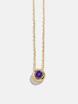 BaubleBar 18K Gold Birthstone Pendant Necklace - Amethyst - 
    18K gold plated sterling silver, Cubic Zirconia