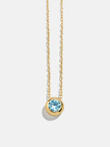 BaubleBar 18K Gold Birthstone Pendant Necklace - Aquamarine - 
    18K gold plated sterling silver, Cubic Zirconia