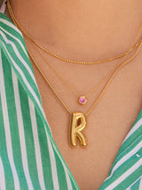 BaubleBar 18K Gold Birthstone Pendant Necklace - Amethyst - 
    18K gold plated sterling silver, Cubic Zirconia