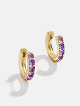 BaubleBar 18K Gold Birthstone Huggie Earrings - Amethyst -
Cubic zirconia earrings