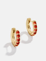BaubleBar 18K Gold Birthstone Huggie Earrings - Garnet -
Cubic zirconia earrings