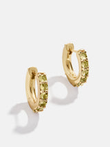BaubleBar 18K Gold Birthstone Huggie Earrings - Peridot - 
    Cubic zirconia earrings