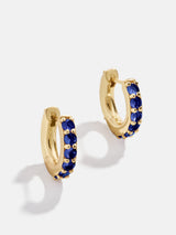 BaubleBar 18K Gold Birthstone Huggie Earrings - Sapphire - 
    Cubic zirconia earrings