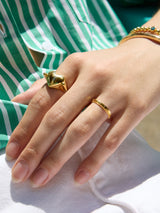 BaubleBar 18K Gold Custom Engravable Peekaboo Ring - Heart - 
    18K Gold Plated Sterling Silver
  
