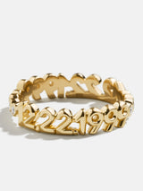 BaubleBar 18K Save The Date Custom Ring - Number - 
    18K Gold Plated Sterling Silver, Cubic Zirconia
  
