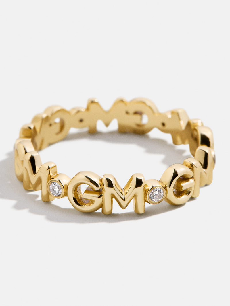 BaubleBar 18K Gold Custom Nameplate Ring - Name - 
    18K Gold Plated Sterling Silver, Cubic Zirconia
  
