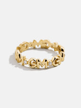 BaubleBar 18K Gold Custom Nameplate Ring - 18K Gold. Pavé Cubic Zirconia Stones -
18K gold plated sterling silver Cubic Zirconia
