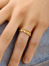 BaubleBar 18K Gold Custom Nameplate Ring - Name - 
    18K Gold Plated Sterling Silver, Cubic Zirconia
  
