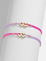 BaubleBar Kids' Forever Friends Bracelet Set - Purple/Pink - 
    Kids' heart bracelet set