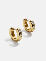 BaubleBar Sydney 18K Gold Earrings - Clear/Gold - 
    18K Gold Plated Sterling Silver, Cubic Zirconia stones
  
