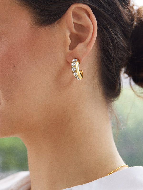 McKenzie Earrings - Clear/Gold