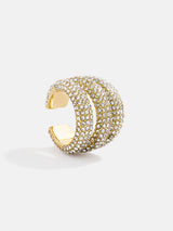 BaubleBar Jenny Ear Cuff - Gold/Pavé - 
    Glass stones cuff