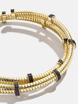 BaubleBar Eve Cuff Bracelet - Gold/Black - 
    Gold pavé coil bracelet