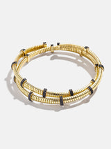 BaubleBar Eve Cuff Bracelet - Gold/Black - 
    Gold pavé coil bracelet