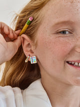 BaubleBar Back To School Kids' Clip On Earring Set - Back To School Clip On Earring Set - 
    One set of notebook earrings, one set of pencil earrings