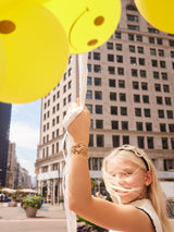 BaubleBar Kids' Emoji Pisa Bracelet Set - Smiley - 
    Five gold beaded stretch bracelets