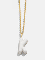 BaubleBar Mini Bubble Initial Enamel Necklace - White - 
    Get Gifting Early: 20% Off Custom