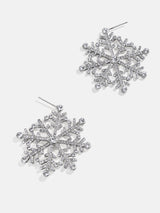 BaubleBar Snow What You Got Earrings - Statement Snowflake - 
    Silver statement snowflake earrings