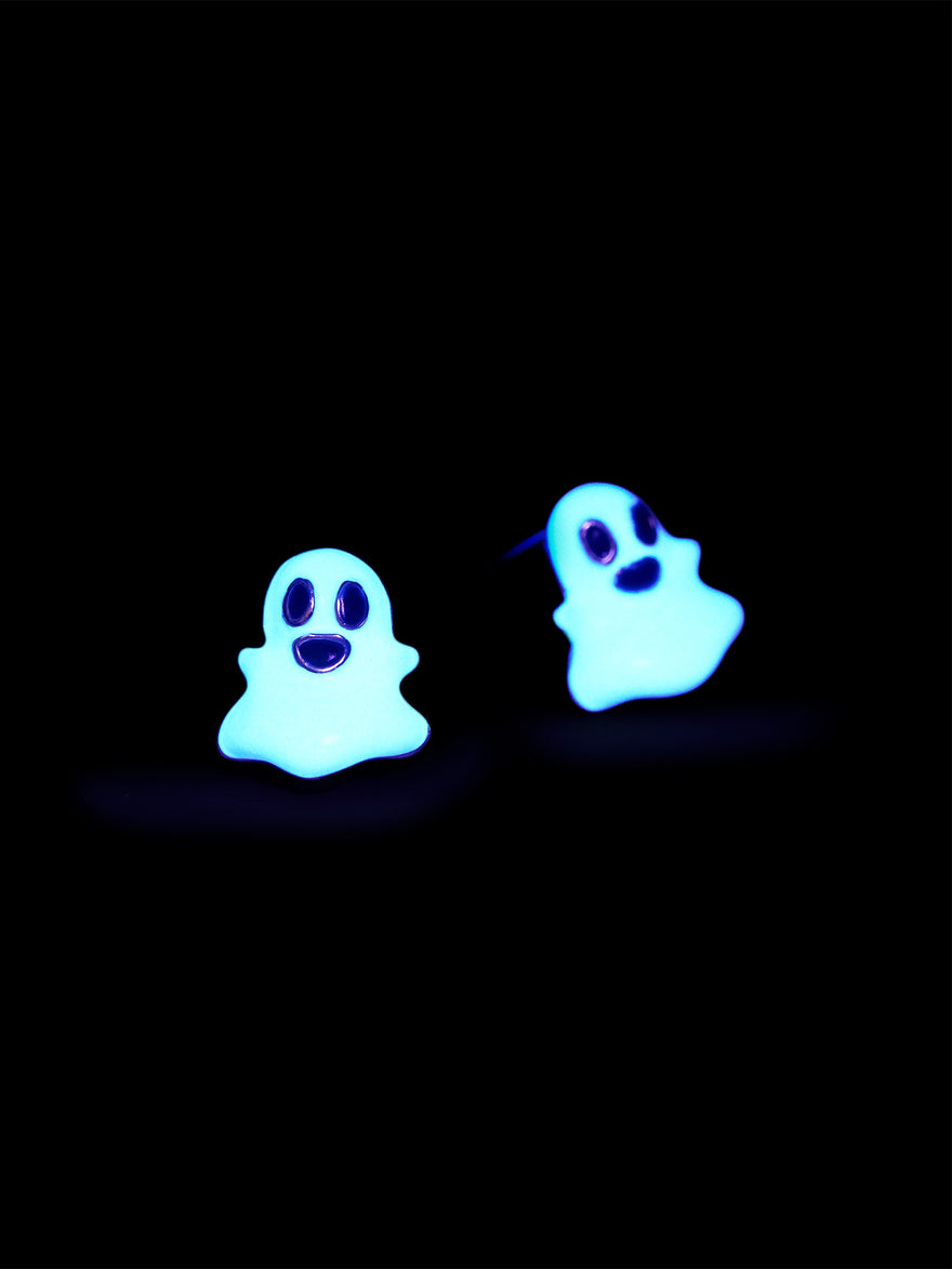 Glow-In-The-Dark Ghost Stud Earrings - Ghost