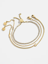 BaubleBar Catherine Waterproof Bracelet Set - Gold/Pavé - 
    Set of three waterproof bracelets