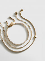 BaubleBar Catherine Waterproof Bracelet Set - Gold/Pavé -
Set of three waterproof bracelets
