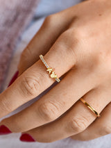 BaubleBar Disney Mickey Mouse 18K Gold Plated Sterling Silver Custom Ring - Gold/Pavé - 
    25% Off Custom Gifts: The Annual Custom Event