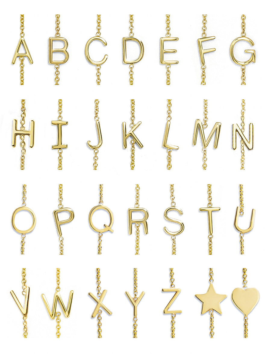Maya Brenner Asymmetrical Custom Initial Necklace - One Character