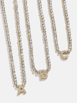 BaubleBar Initial Tennis Necklace - Gold/Pavé - 
    Get Gifting Early: 20% Off Custom