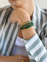 BaubleBar Brielle Bracelet - Green - 
    Beaded tennis bracelet