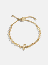 BaubleBar F - 
    Gold chucky initial pull-tie bracelet