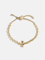 BaubleBar Q - 
    Gold chucky initial pull-tie bracelet
