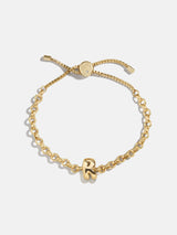BaubleBar R - 
    Gold chucky initial pull-tie bracelet