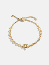 BaubleBar T - 
    Gold chucky initial pull-tie bracelet