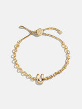 BaubleBar U - 
    Gold chucky initial pull-tie bracelet