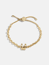 BaubleBar W - 
    Gold chucky initial pull-tie bracelet
