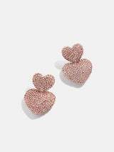 BaubleBar Harley Statement Earrings - Double Pink Pavé Heart Earrings -
Pink heart statement earrings