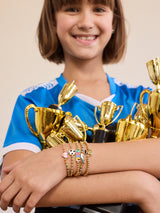 BaubleBar Just For Kicks Kids' Pisa Bracelet Set - Soccer - 
    Five gold beaded stretch bracelets