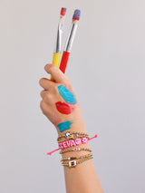 BaubleBar Creative Streak Kids' Pisa Bracelet Set - Painting Palette -
Five gold beaded stretch bracelets