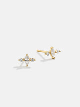 BaubleBar Serene 18K Gold Kids’ Earrings - Gold/Pavé -
Cubic zirconia stones, 18K gold plated sterling silver
