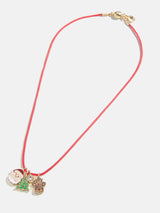 BaubleBar Ho Ho Ho Kids' Charm Necklace - Red - 
    Kids' Christmas necklace