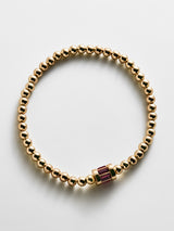 BaubleBar Tatum Baguette Pisa Bracelet - Garnet -
Personalized gold beaded bracelet
