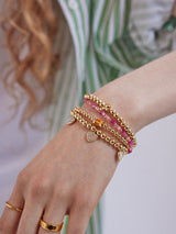 BaubleBar Tatum Birthstone Bracelet - Crystal - 
    Personalized gold beaded bracelet