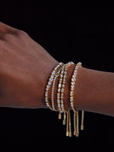 BaubleBar Daphne Pull Tie Bracelet - Gold/Pavé -
Adjustable bracelet with glass stones