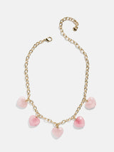 BaubleBar Esme Statement Necklace - Gold/Pink -
Semi-precious heart necklace