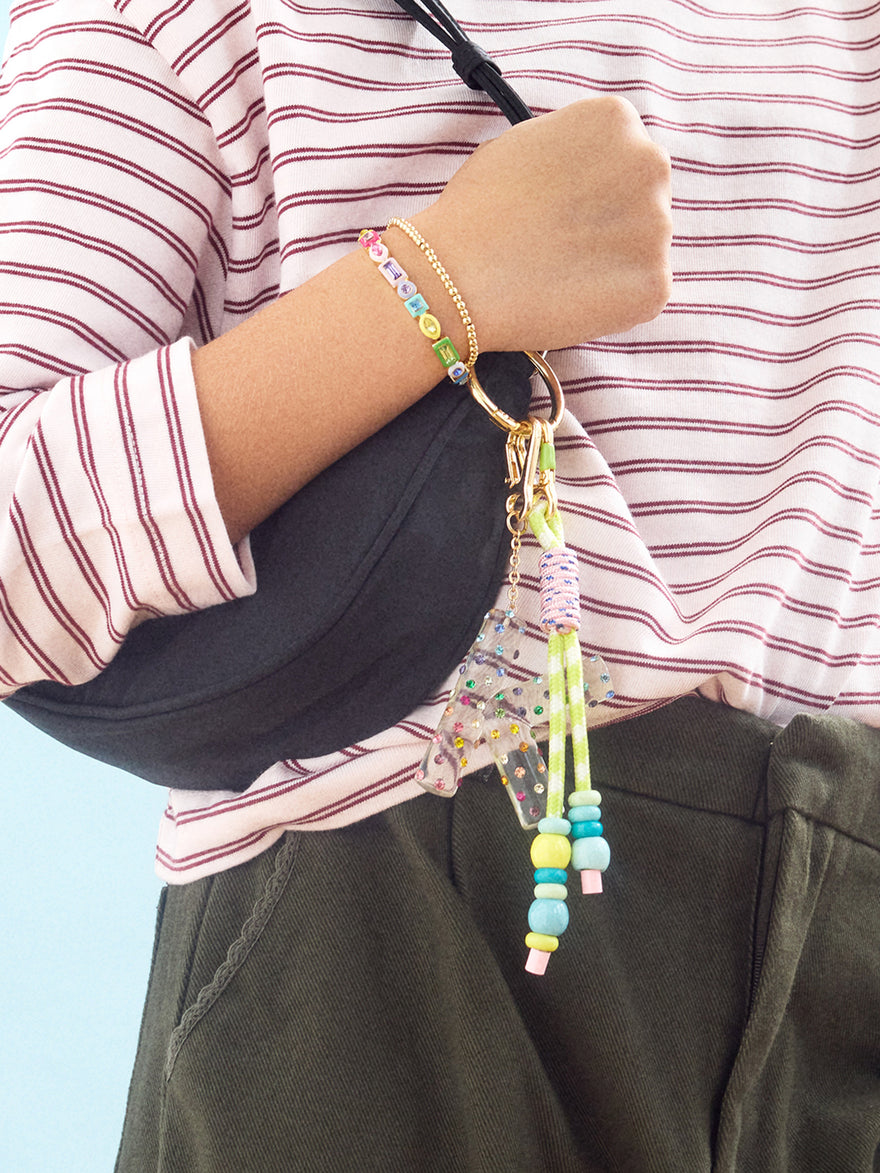 Zoe Beaded Bag Charm - Light Green