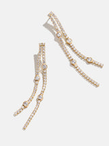 BaubleBar Lyanna 18K Gold Drop Earrings - Gold/Pavé - 
    18K gold plated sterling silver, Cubic Zirconia stones