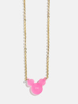 BaubleBar Disney Mickey Mouse Acrylic Custom Necklace - Translucent Magenta - 
    Disney acrylic nameplate necklace