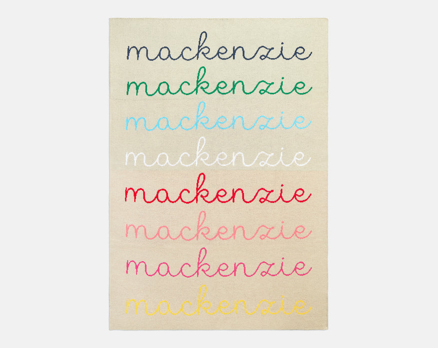 Script Ombre Name Custom Blanket - Beige/Multi