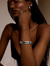 BaubleBar Nadia Classic Hinge Bangle - Classic Thick Silver - 
    Silver bangle